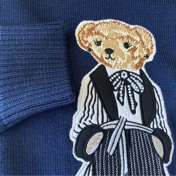 Polo Ralph Lauren Bear Women’s Knit Sweater Navy Blue 2XL Cotton Crew Neck New - Picture 6 of 7